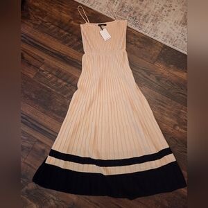 Olivaceous Beige and Black Maxi Dress